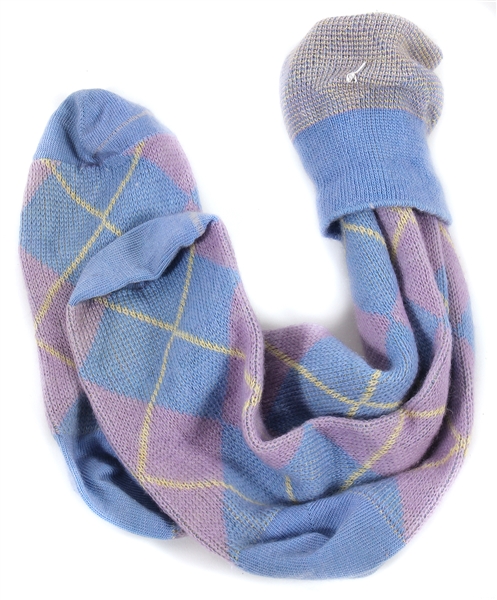 Michael Jackson Owned and Worn Blue and Purple Argyle Socks