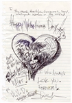 Slash Handwritten & Signed Valentines Day Letter to Wife Perla (REAL)