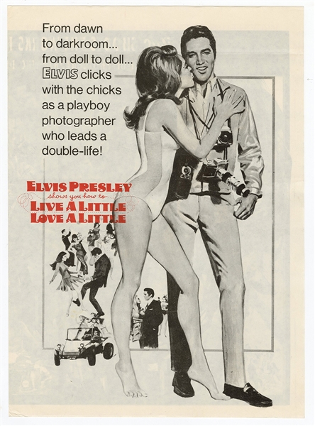 Elvis Presley Vintage Original "Live a Little, Love a Little" Tabloid Herald