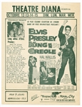 Elvis Presley Vintage Original "King Creole" French Theatre Advertisement
