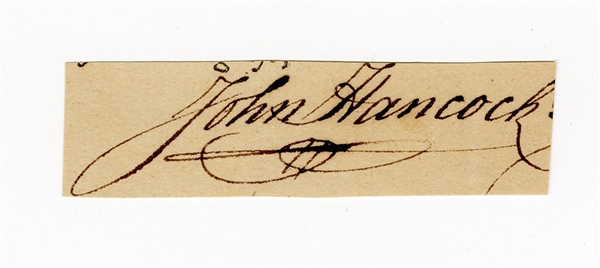 John Hancock Signed Cut Extremely Bold (JSA)