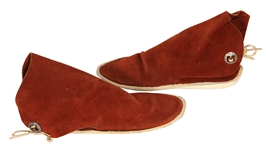 Jimi Hendrix Owned & Worn Orange Suede Moccasin-Boots 