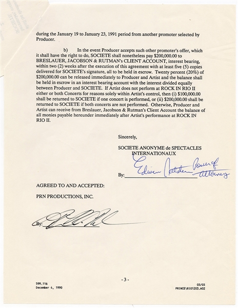 Prince Signed Contract to Perform at Rock in Rio II (Beckett & REAL)