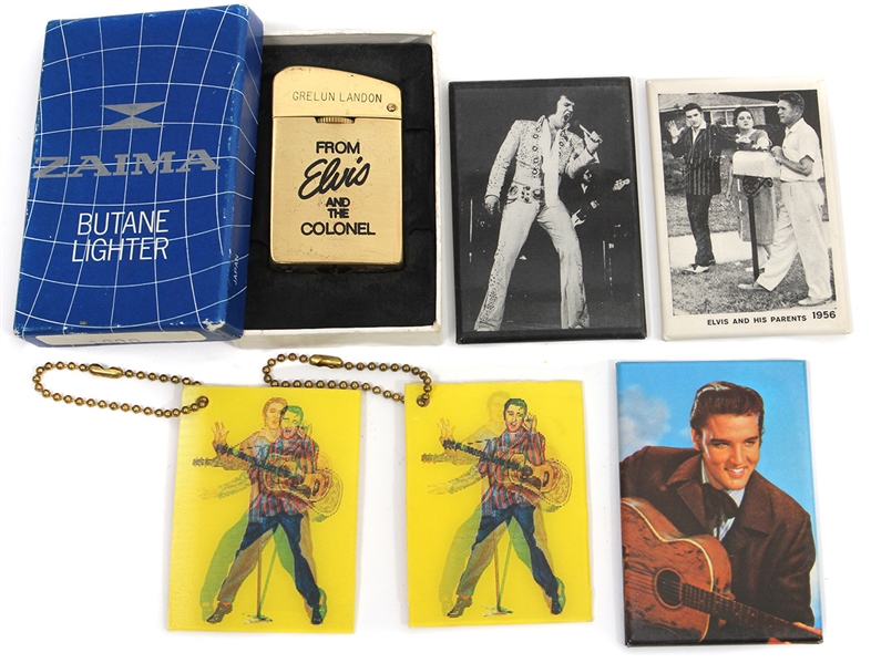 Elvis Presley Vintage Promotional Lighter and Collectible Keychain Photographs