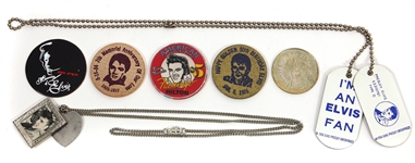 Elvis Presley Vintage Promotional Coins and Necklaces