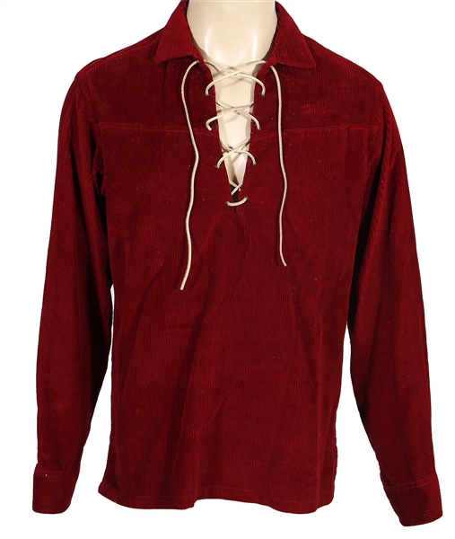 Elvis Presley Owned & Worn Red Corduroy Pullover with Suede Laces Photo-Matched 