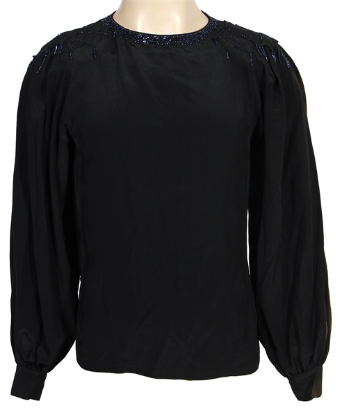 Michael Jackson Owned & Worn Beaded Long-Sleeved Black Top