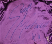 George Michael Stage Worn and Signed Custom Black Jacquard Corduroy Jacket from  10/21/88 Concert (REAL)