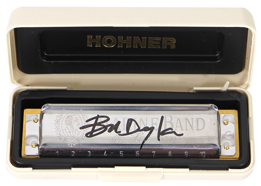 Bob Dylan Stage Used and Signed Hohner Harmonica With Original Box (Jeff Rosen & REAL)