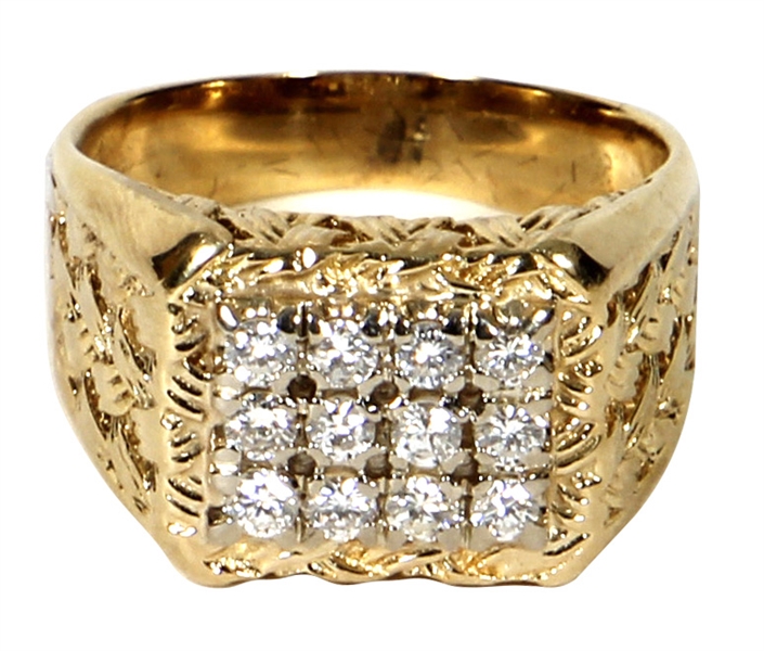 Elvis Presley Owned & Worn Diamond and 14kt Gold Ring