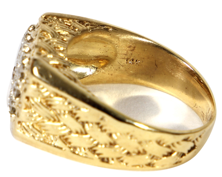 Lot Detail - Elvis Presley Owned & Worn Diamond and 14kt Gold Ring