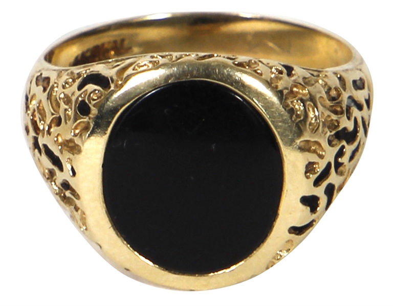 Elvis Presley Owned & Worn 14kt Gold Black Onyx Ring