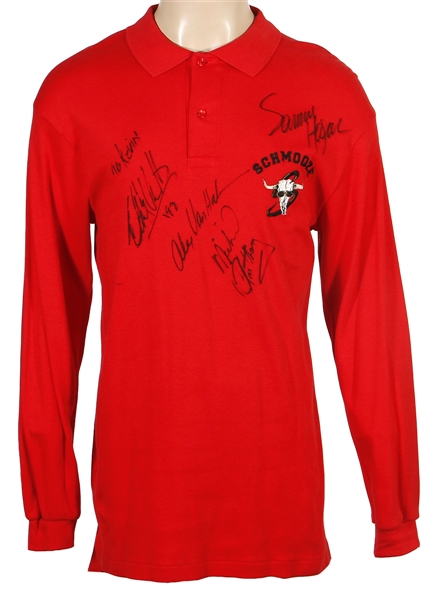 Van Halen Band Signed Red "Schmooze" Long-Sleeved Shirt