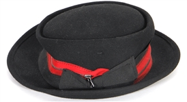 Britney Spears Stage Worn Custom Black Hat with Red Zippered Trim