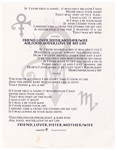 Prince Handwritten Working Set List for Wedding Reception 1996 (REAL)