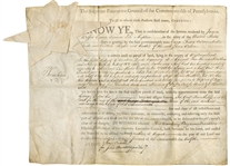 Benjamin Franklin Signed Important Land Grant Document (JSA)