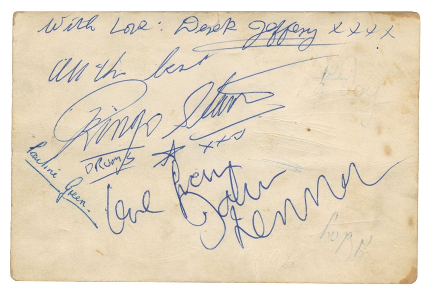The Beatles John Lennon And Ringo Starr 1962 Irby Village Hall Autographs Early Ringo Autograph (REAL)