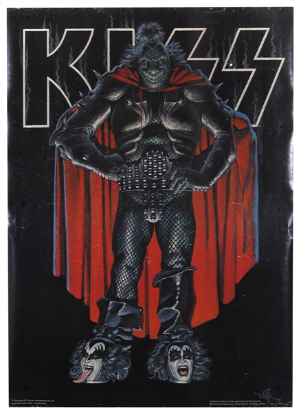 KISS Gene Simmons 1977 Original Demon Monster Boots / Faces Poster