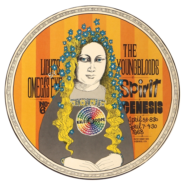 Kaleidoscope Club - Youngbloods/Spirit/Genesis Concert Poster (1968)