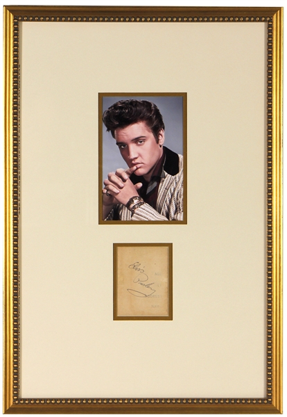 Lot Detail - Elvis Presley Framed Signed Vintage Cut (JSA & REAL)