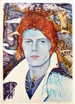 David Bowie Vintage Signed Oversized Postcard with illustration by George Underwood (David Bowie Autographs)