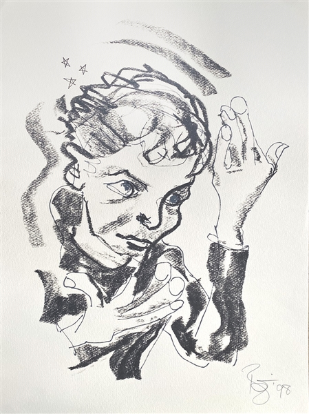 David Bowie Signed 1998 Lithograph (David Bowie Autographs)