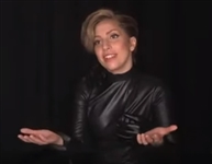 Lady Gaga Japanese TV Interview Worn Custom Long Black Sculpted Hand on Breast Dress (Photo-Matched)