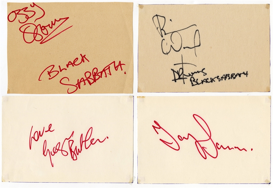 Black Sabbath Vintage Band Signed Cuts with “Black Sabbath” Inscriptions (REAL)