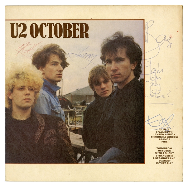 U2 Signed Vintage “October” Album with Song Lyrics