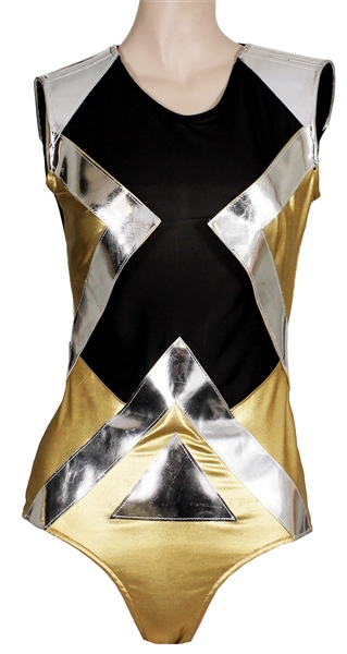 Lady Gaga Worn Silver, Gold and Black Leotard