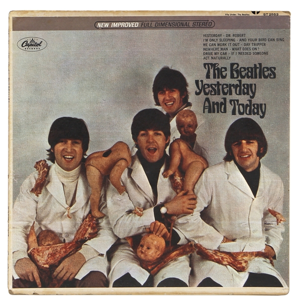The Beatles "Yesterday and Today" 1966 Capitol LP Promo Poster Plus Mono & Stereo Butcher Covers