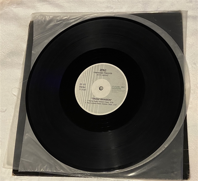 Tupac Shakur "Thugz Mansion" Featuring Nas Original Single Sided Acetate