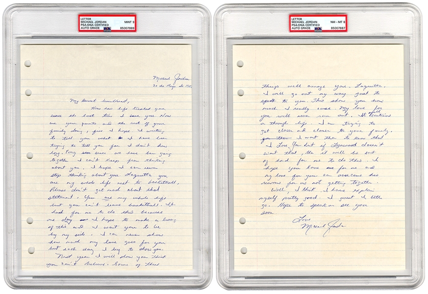 Michael Jordan Original Archive of 1981 Handwritten & Signed High School Love Letters Michael Says "I Hope to Make a Living From Basketball" (PSA & JSA)