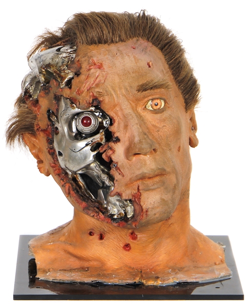 Arnold Schwarzenegger Screen Used "T-800 Terminator" Head Prop From "Terminator 2: Judgment Day"