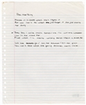 Drake Handwritten Working Lyrics for “Doin Her Thing” (Beckett)