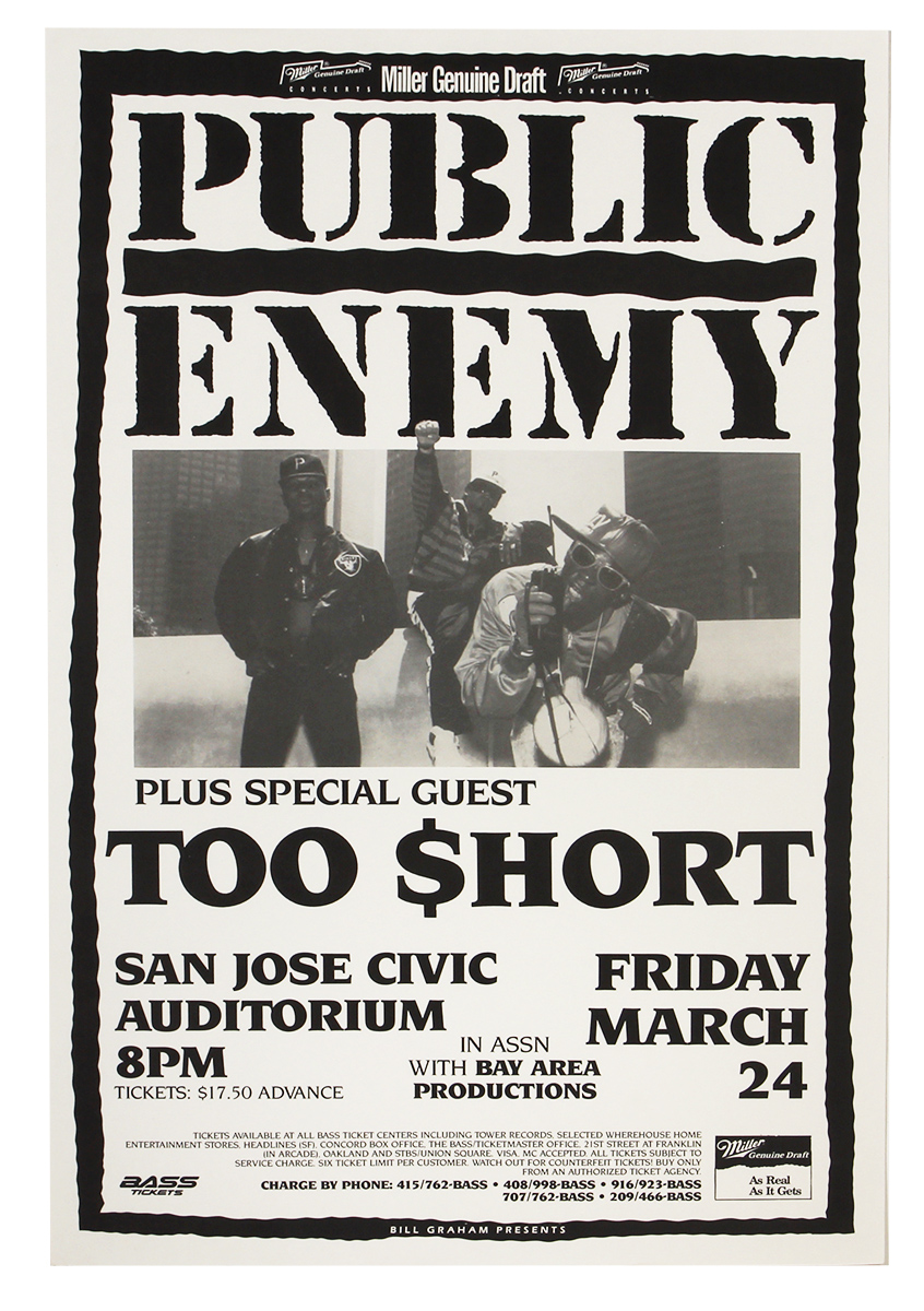 Lot Detail - Vintage Public Enemy and Too $hort Concert Poster