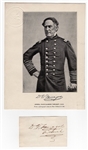 Admiral David Glascow Farragut Autograph with Vintage Photo Engraving