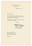 Ralph A. Dungan Typed Signed Letter