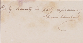 Grover Cleveland Inscribed Signature Cut (JSA)