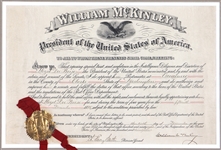 William McKinley Signed Postmaster Appointment 1898 (JSA)