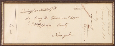 John Adams Signed Free Frank c. 1818 (JSA)