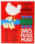 Woodstock Original “3 Days of Peace and Music” 1969 Concert Poster