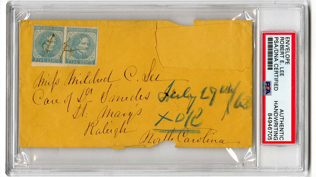 Robert E. Lee Handwritten Envelope (PSA/DNA Encapsulated)