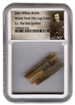 Wood Section From "Booth Cabin" Birthplace Of John Wilkes Booth (CAG Encapsulated)