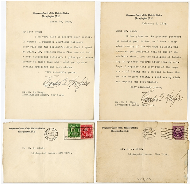 Charles E Hughes Chief Justice US Supreme Court Signed Letters (3) 1930, 1936, 1938