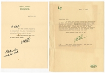 Lowell Thomas Signed Letters (5) JSA