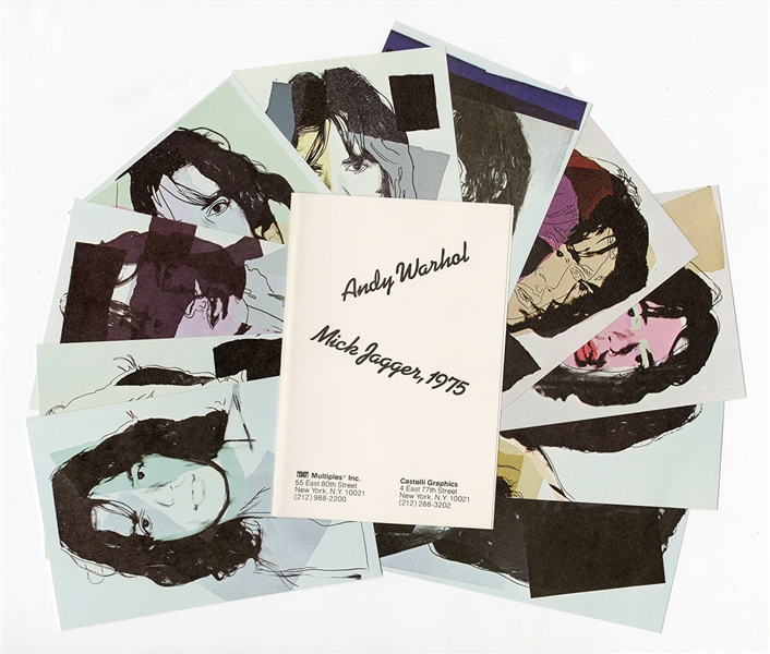 Andy Warhol Complete Set of 10 Original Off-Set Mick Jagger Lithograph Cards (1975) 