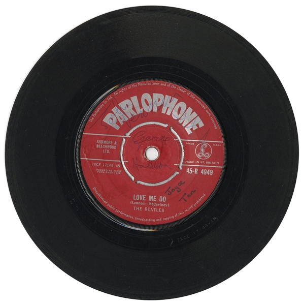 The Beatles Incredibly Rare Signed 1962 "Love Me Do/ P.S. I Love You" 45 Parlophone Record (Caiazzo & REAL)