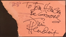 Jimi Hendrix 1967 Signed & Inscribed Punch Card (REAL)