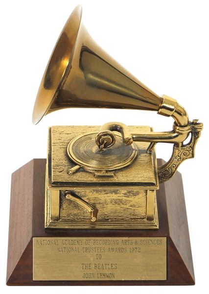 The Beatles 1972 Grammy Trustee Award Presented to The Beatles John Lennon (Gifted to Former Head of Apple Records and President of Naras)